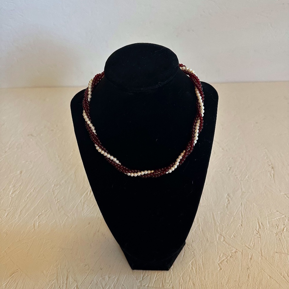 Vintage Avon 3 Strand Twisted colored Faux Pearl Choker